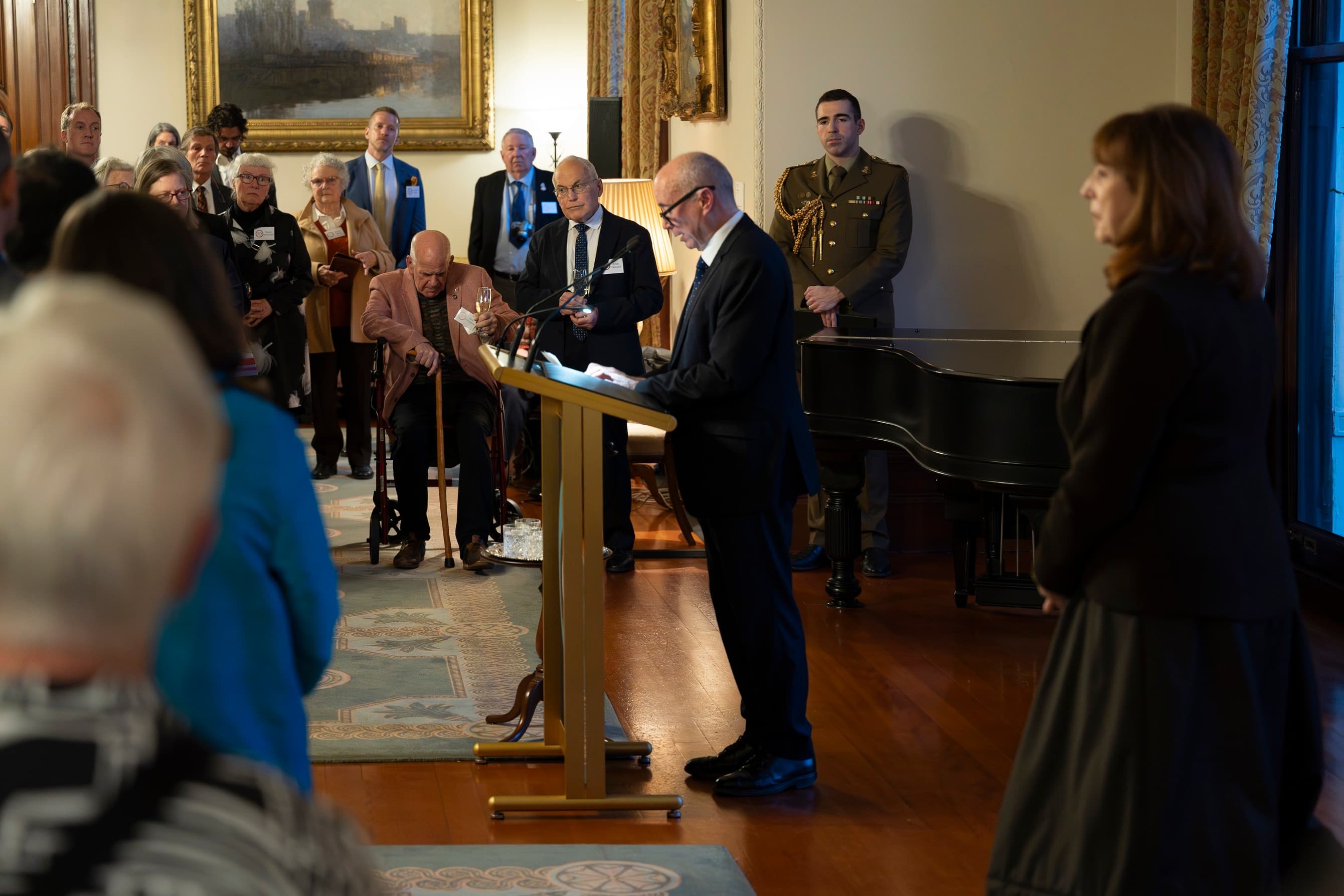 Heritage Council Chairperson, Professor Philip Goad giving speech at podium